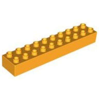 bright light orange duplo brick 2 x 10