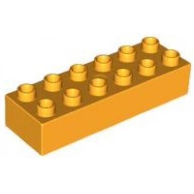 bright light orange duplo brick 2 x 6