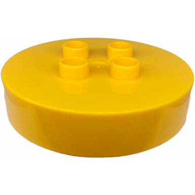 bright light orange duplo brick round 4 x 4 flat top thick with 2 x 2 studs