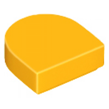 bright light orange tile round 1 x 1 half circle extended