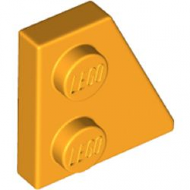 bright light orange wedge plate 2 x 2 right