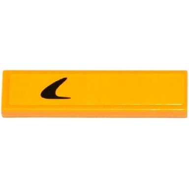 bright light orange tile 1 x 4 with mclaren logo pattern model left side sticker - set 75909