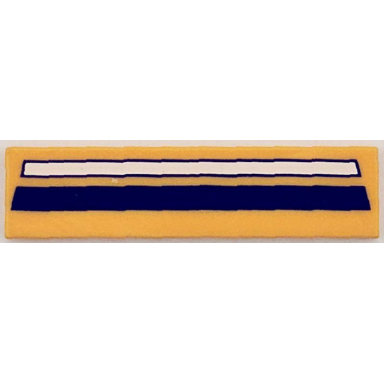 bright light orange tile 1 x 4 with dark blue and white stripe pattern