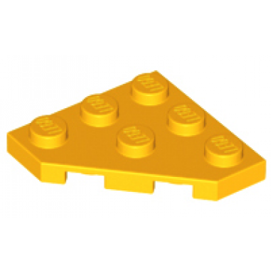 bright light orange wedge plate 3 x 3 cut corner