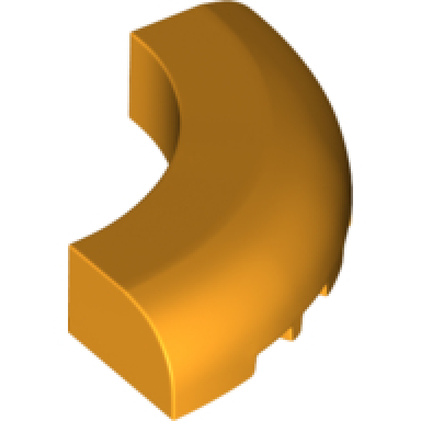 bright light orange brick round corner 5 x 5 without studs