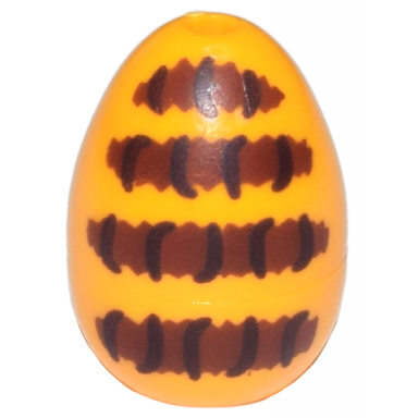egg with small pin hole with reddish brown stripes with dark brown lines pattern honeybee abdomen