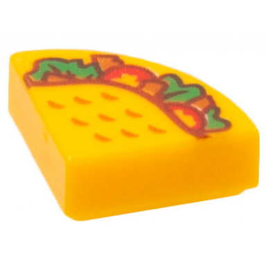 bright light orange tile round 1 x 1 quarter with taco pattern