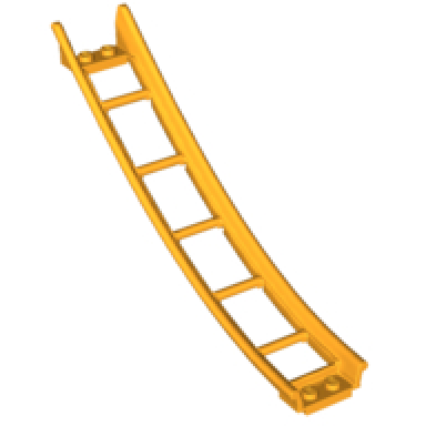 bright light orange train track roller coaster ramp large lower part 6 bricks elevation