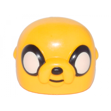 bright light orange minifigure head modified dog with jake the dog pattern