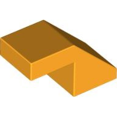 bright light orange slope 45 2 x 1 with cutout without stud