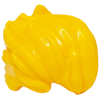 bright light orange minifigure hair bushy swept back