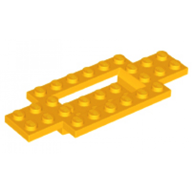 bright light orange vehicle base 4 x 10 x 2 3 with 4 x 2 recessed center with smooth underside