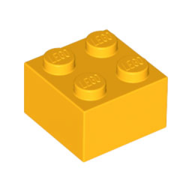bright light orange brick 2 x 2