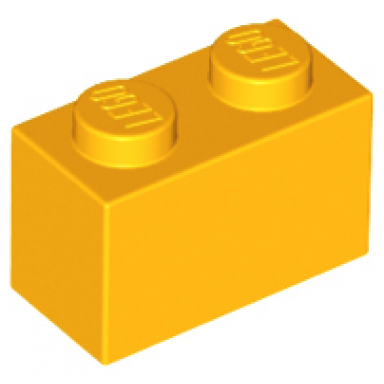 bright light orange brick 1 x 2
