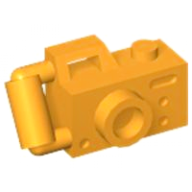 bright light orange minifigure utensil camera handheld style with compact bar handle