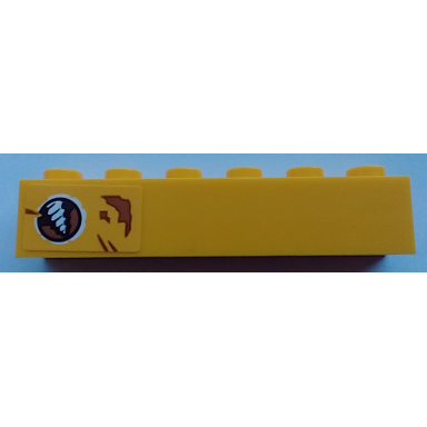 bright light orange brick 1 x 6 with drill and rust pattern sticker - set 70423