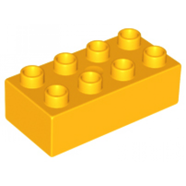 bright light orange duplo brick 2 x 4