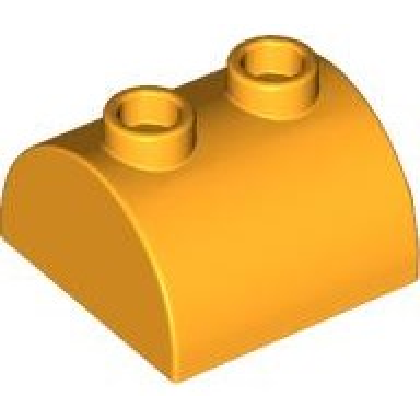 bright light orange slope curved 2 x 2 double with 2 hollow studs