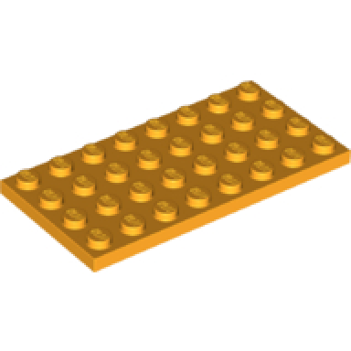 bright light orange plate 4 x 8