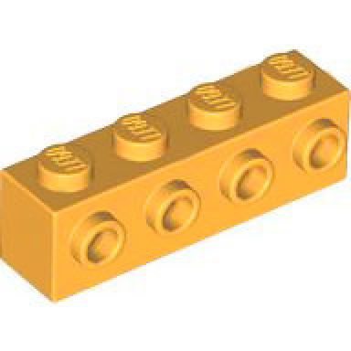 bright light orange brick modified 1 x 4 with studs on side