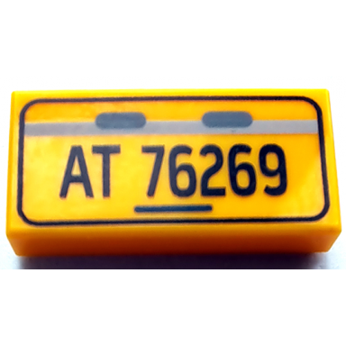 bright light orange tile 1 x 2 with license plate black at 76269 pattern