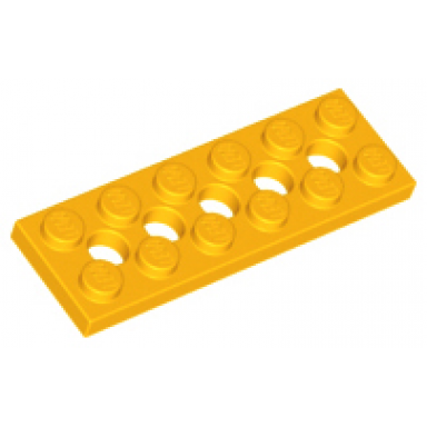 bright light orange technic plate 2 x 6 with 5 holes