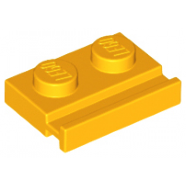bright light orange plate modified 1 x 2 with door rail