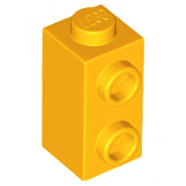 bright light orange brick modified 1 x 1 x 1 2 3 with studs on side