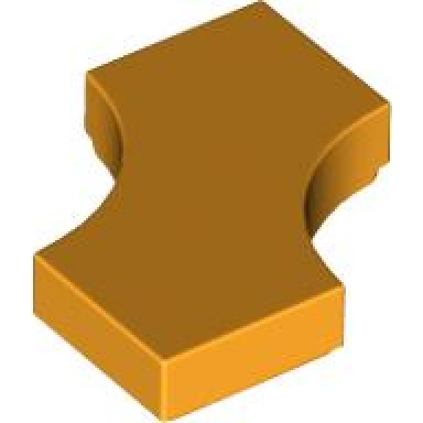 bright light orange tile modified 2 x 2 with 2 1 x 1 curved cutouts double arrow