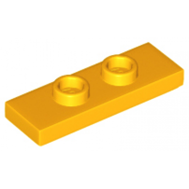 bright light orange plate modified 1 x 3 with 2 studs double jumper