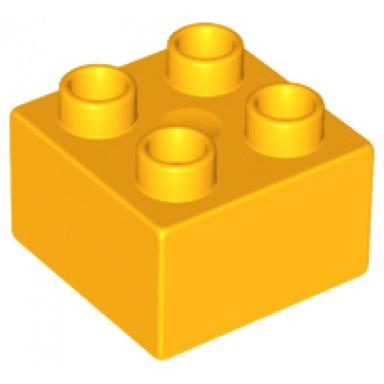 bright light orange duplo brick 2 x 2