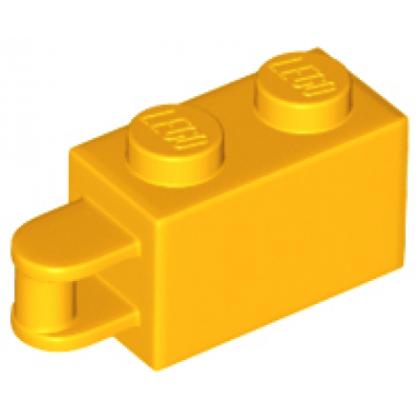 bright light orange brick modified 1 x 2 with bar handle on end - bar flush with edge