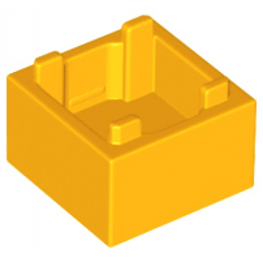 bright light orange container box 2 x 2 x 1 - top opening with flat inner bottom