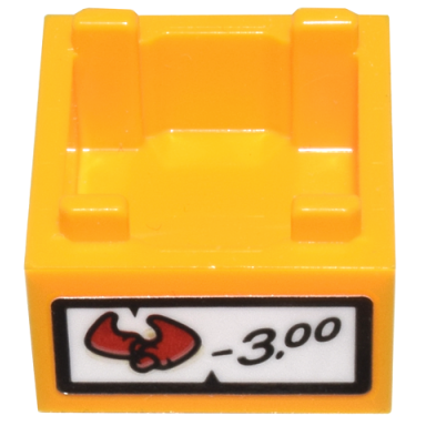 container box 2 x 2 x 1 - top opening with flat inner bottom with red demon bull horns 3.00 and black border pattern sticker - set 80036