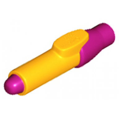 bright light orange minifigure utensil pen with molded magenta tip and cap pattern