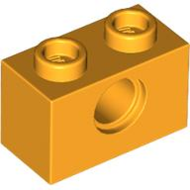 bright light orange technic brick 1 x 2 with hole