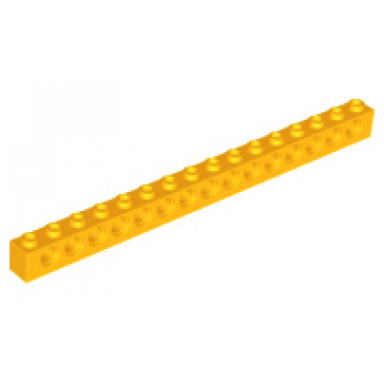 bright light orange technic brick 1 x 16 with holes