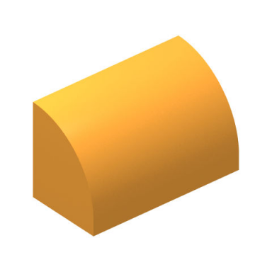 bright light orange slope curved 1 x 2