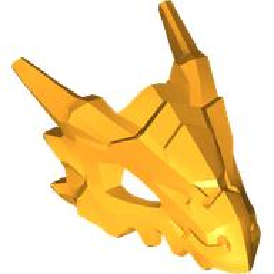bright light orange dragon head ninjago jaw upper with horns and large eye openings