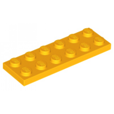 bright light orange plate 2 x 6