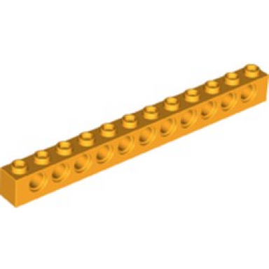 bright light orange technic brick 1 x 12 with holes