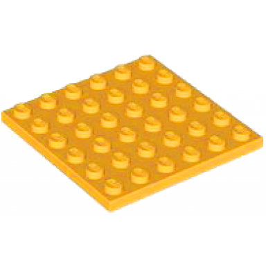 bright light orange plate 6 x 6