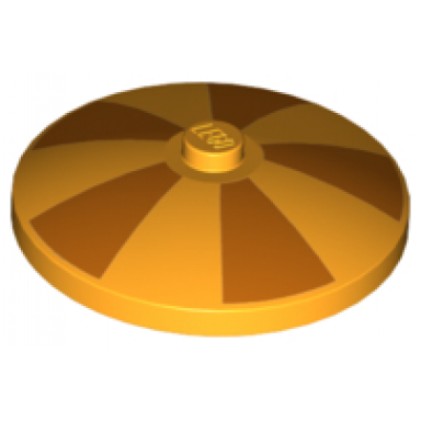 bright light orange dish 4 x 4 inverted radar with solid stud with solid stud with five orange wedges pattern