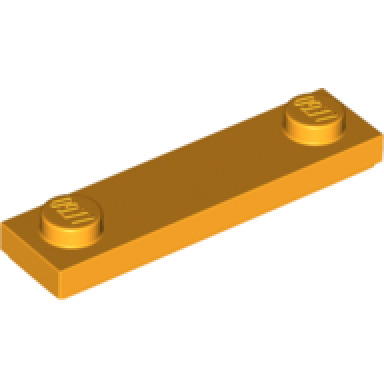 bright light orange plate modified 1 x 4 with 2 studs with groove