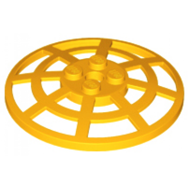 bright light orange dish 6 x 6 inverted radar webbed - type 2 underside attachment positions at 90 degrees