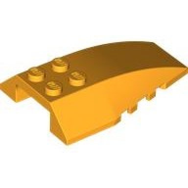 bright light orange wedge 6 x 4 triple curved