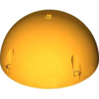 bright light orange cylinder hemisphere 11 x 11 axle hole in center and 4 pin holes