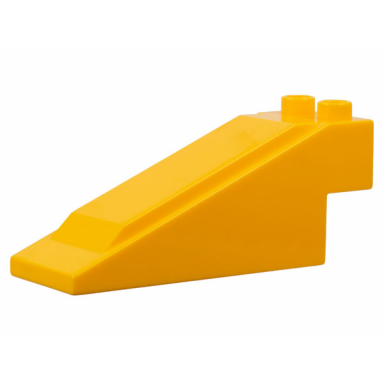 bright light orange duplo road section slope with 2 studs at top