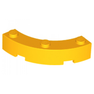 bright light orange brick round corner 4 x 4 macaroni with 3 studs