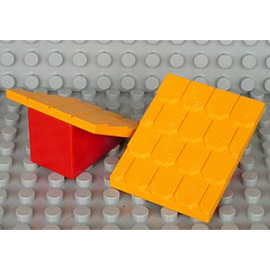 bright light orange duplo roof sloped 30 4 x 4 with shingles profile and red base